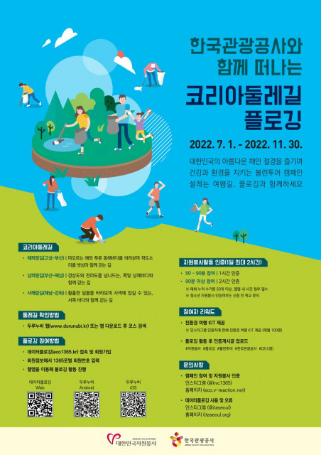 한국중앙자원봉사센터, ‘코리아둘레길’ 플로깅 캠페인 실시